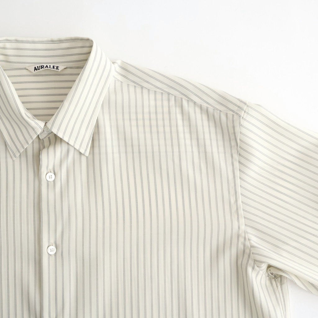 SUPER FINE WOOL STRIPE SHIRT #IVORY WHITE STRIPE [A26SS02WW]
