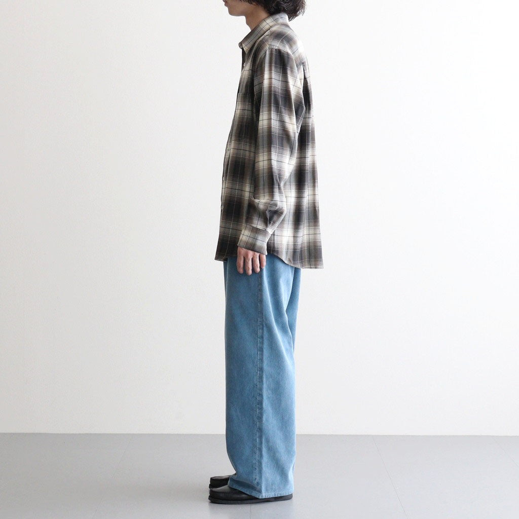 SUPER LIGHT WOOL CHECK SHIRT #BROWN CHARCOAL CHECK [A26AS01LC]
