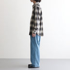 SUPER LIGHT WOOL CHECK SHIRT #BROWN CHARCOAL CHECK [A26AS01LC]