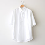 WASHED FINX TWILL BIG HALF SLEEVED SHIRT #WHITE [A25SS03TN]