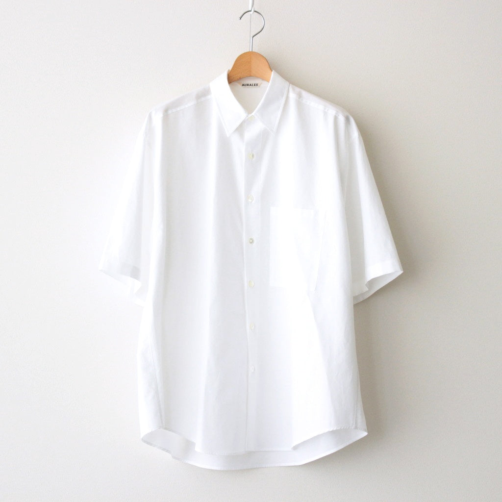 WASHED FINX TWILL BIG HALF SLEEVED SHIRT #WHITE [A25SS03TN]