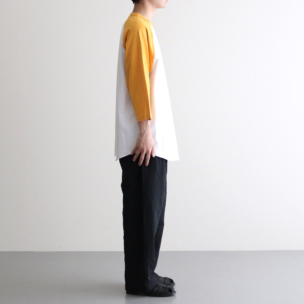 Raglan Sleeve Tee #WHITE×YELLOW [TP233-70035]
