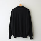 CASHMERE SILK WOOL KNIT POLO #BLACK [A24AP02SK]