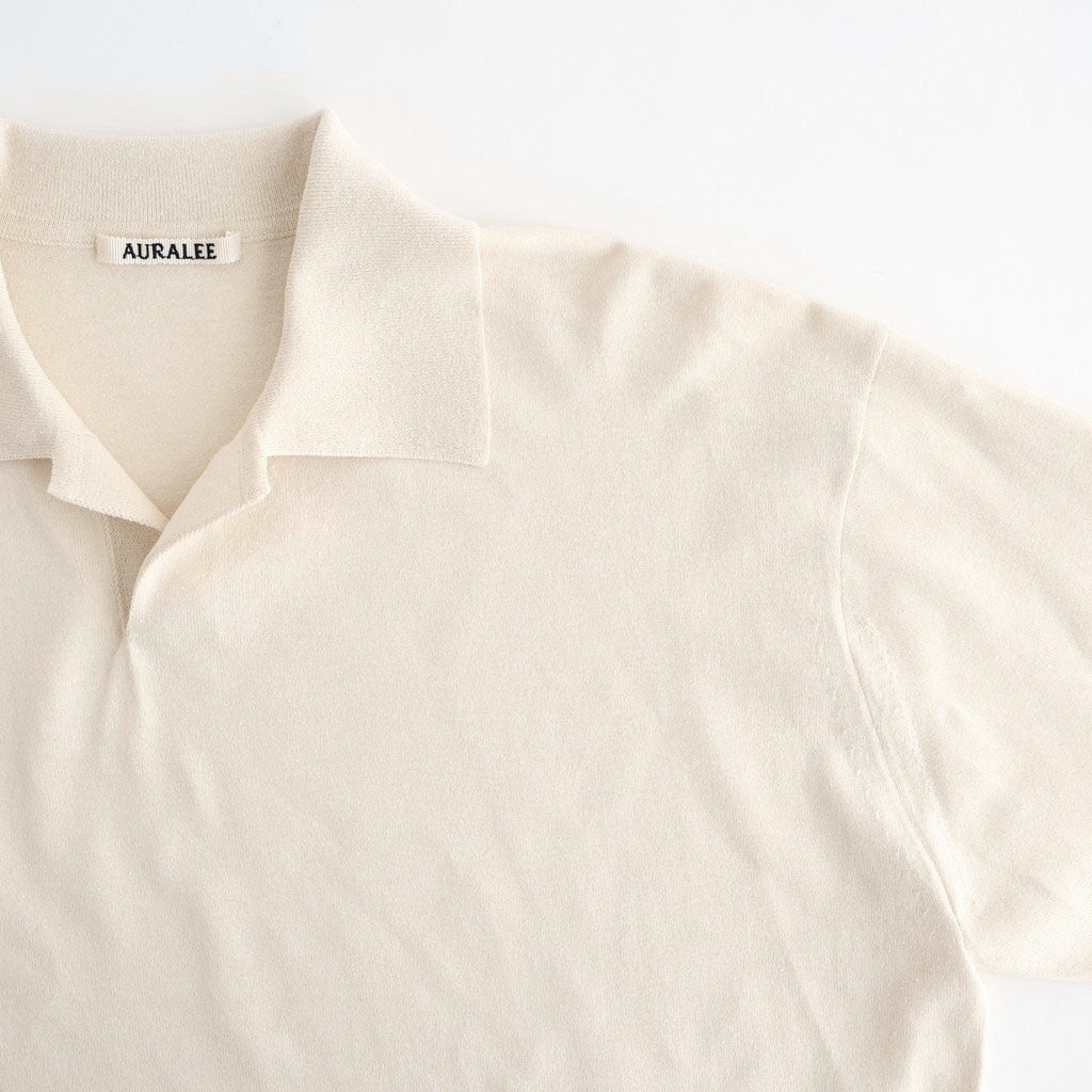HIGH GAUGE TUSSAH SILK KNIT SKIPPER POLO #IVORY [A26SP02SJ]