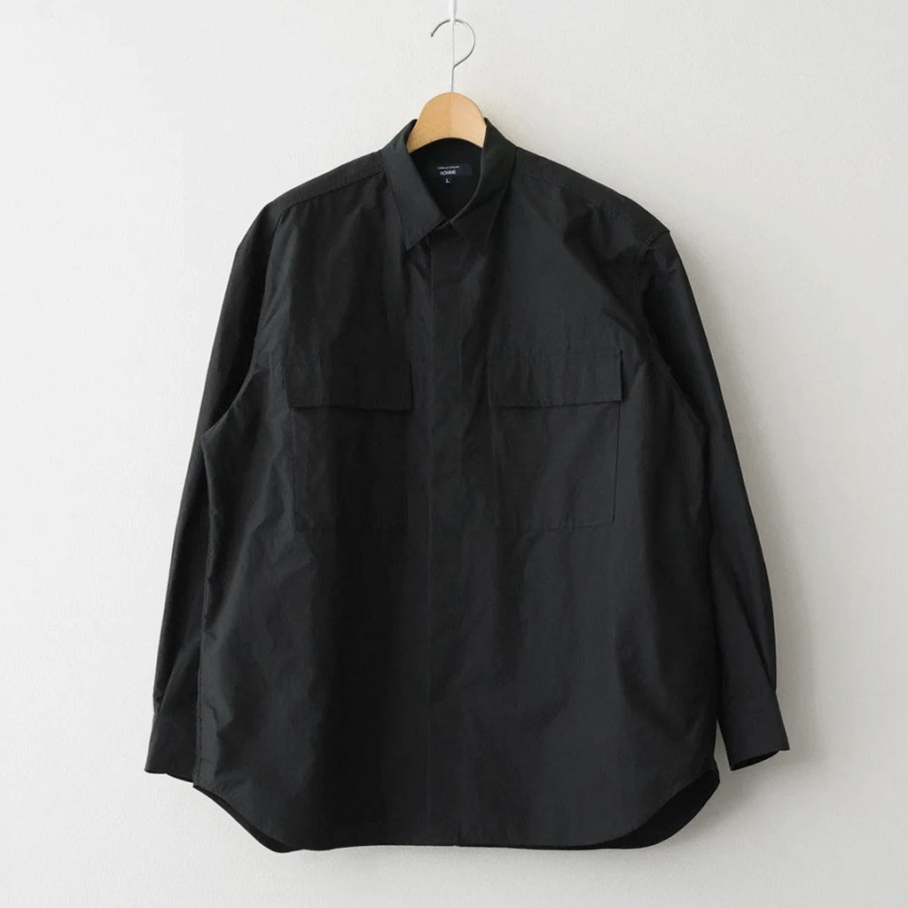 綿ナイロンウェザー L/S シャツ #BLACK [HQ-B013-051]