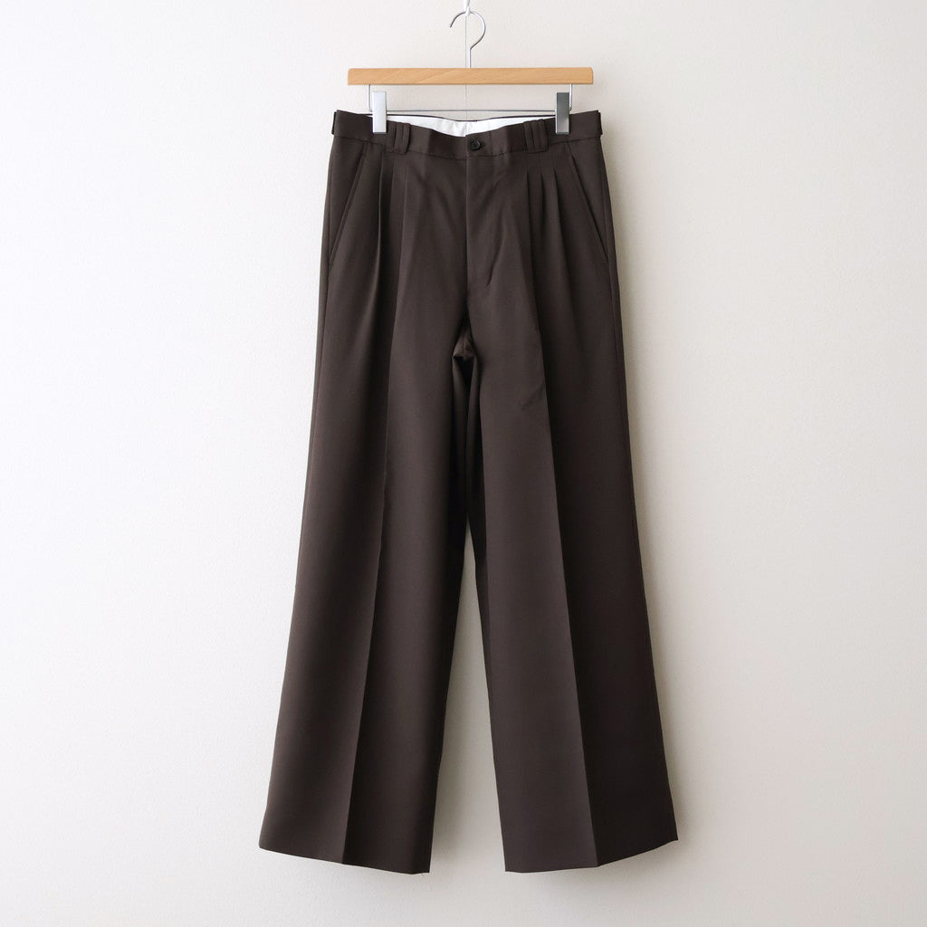 3pleated Wide-leg Trousers #BROWN [YK25FW01051P]