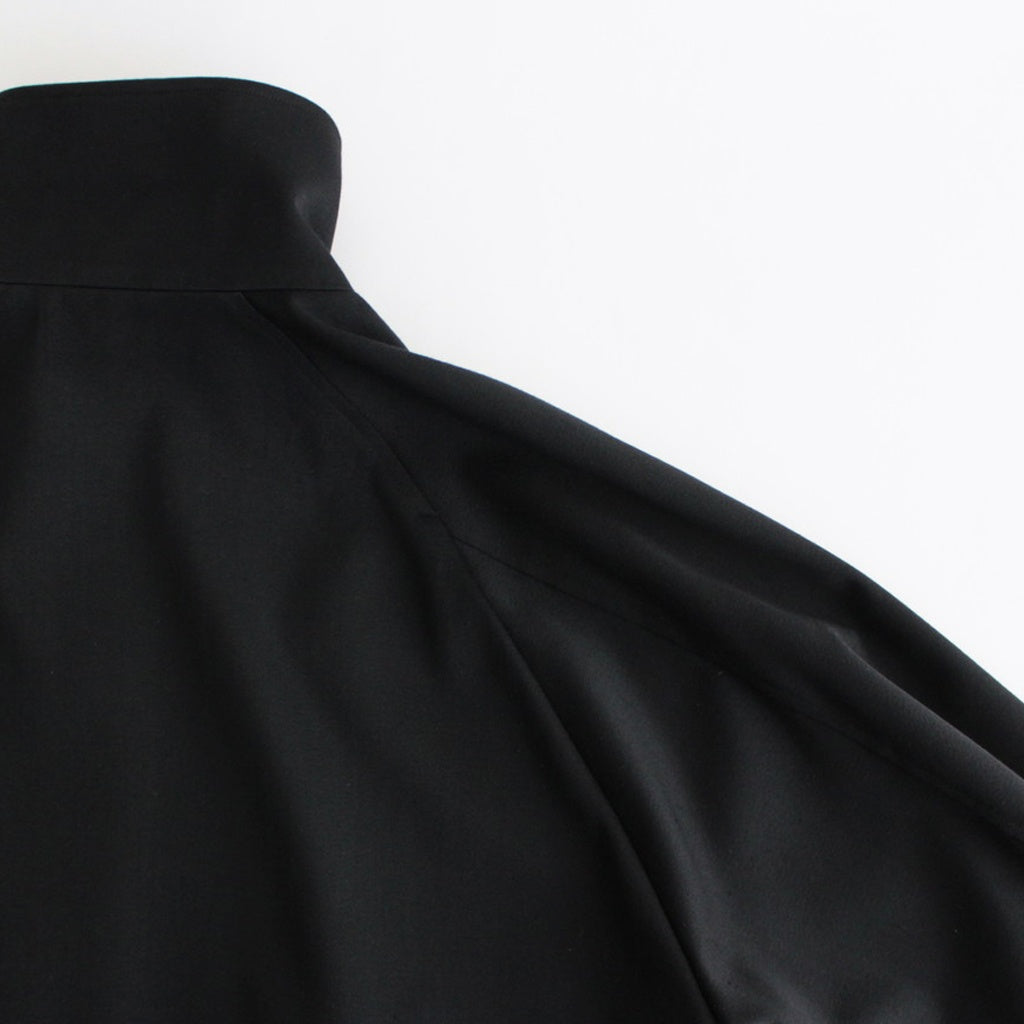 W/SI SATIN ZIP UP SHORT JACKET #BLACK [ST.1068]