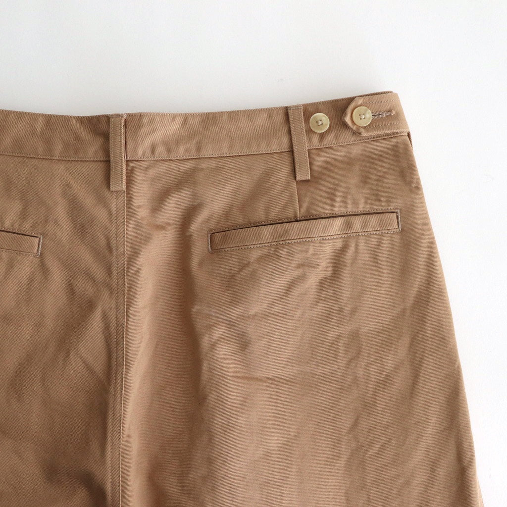 WASHED FINX CHINO ONE-TUCK PANTS #CAMEL BROWN [A25SP02FC]