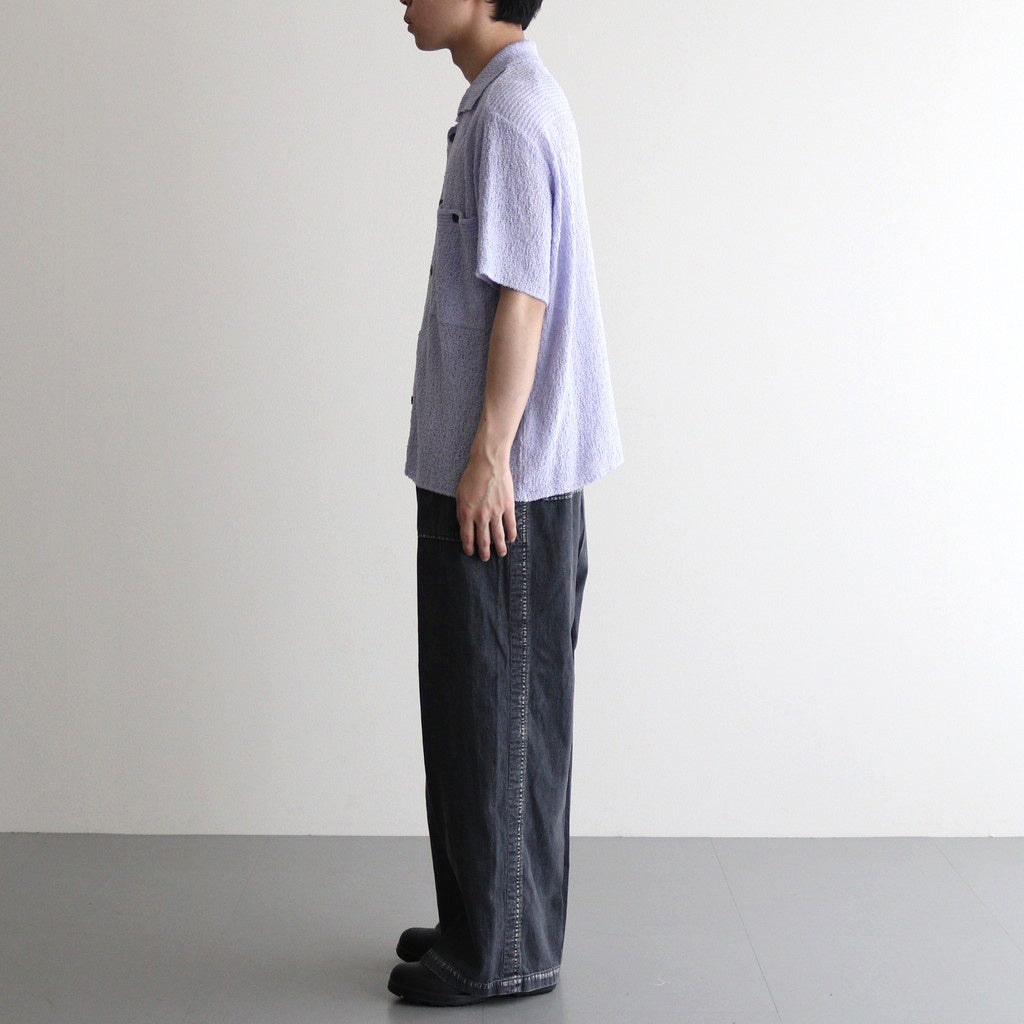 COTTON SHEER KNIT OPEN COLLAR SHIRT #LAVENDER [YK25SS0964S]