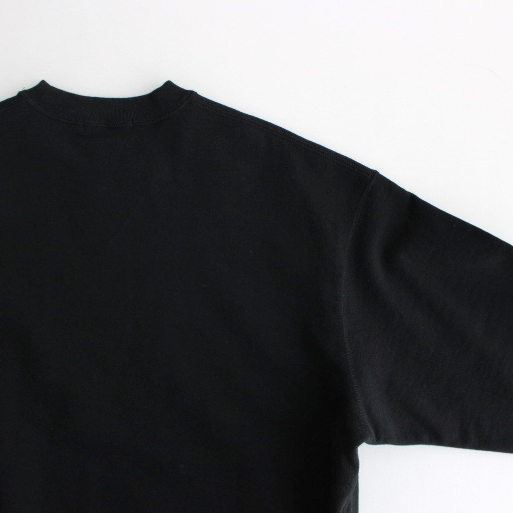 綿裏毛×綿ナイロンウェザー スウェット #BLACK [HO-T004-051]