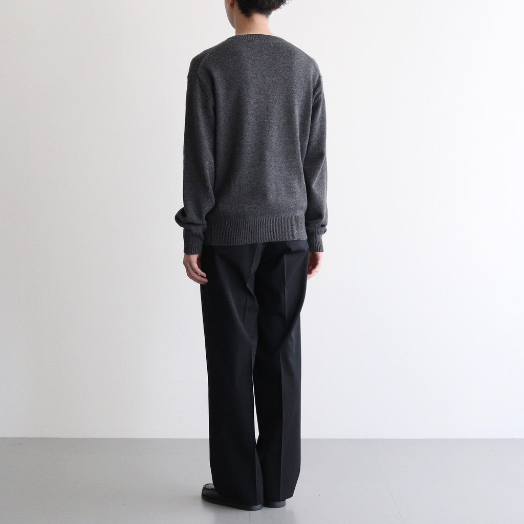 LIGHT WOOL MAX GABARDINE TWO-TUCK SLACKS #TOP BLACK [A25AP03MG