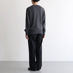 LIGHT WOOL MAX GABARDINE TWO-TUCK SLACKS #TOP BLACK [A25AP03MG]