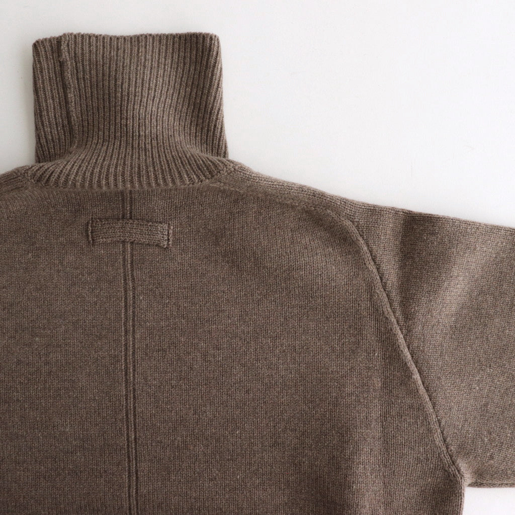 EXTRA FINE WOOL WARM KNIT TURTLE NECK LS #TOP BEIGE [ST.989