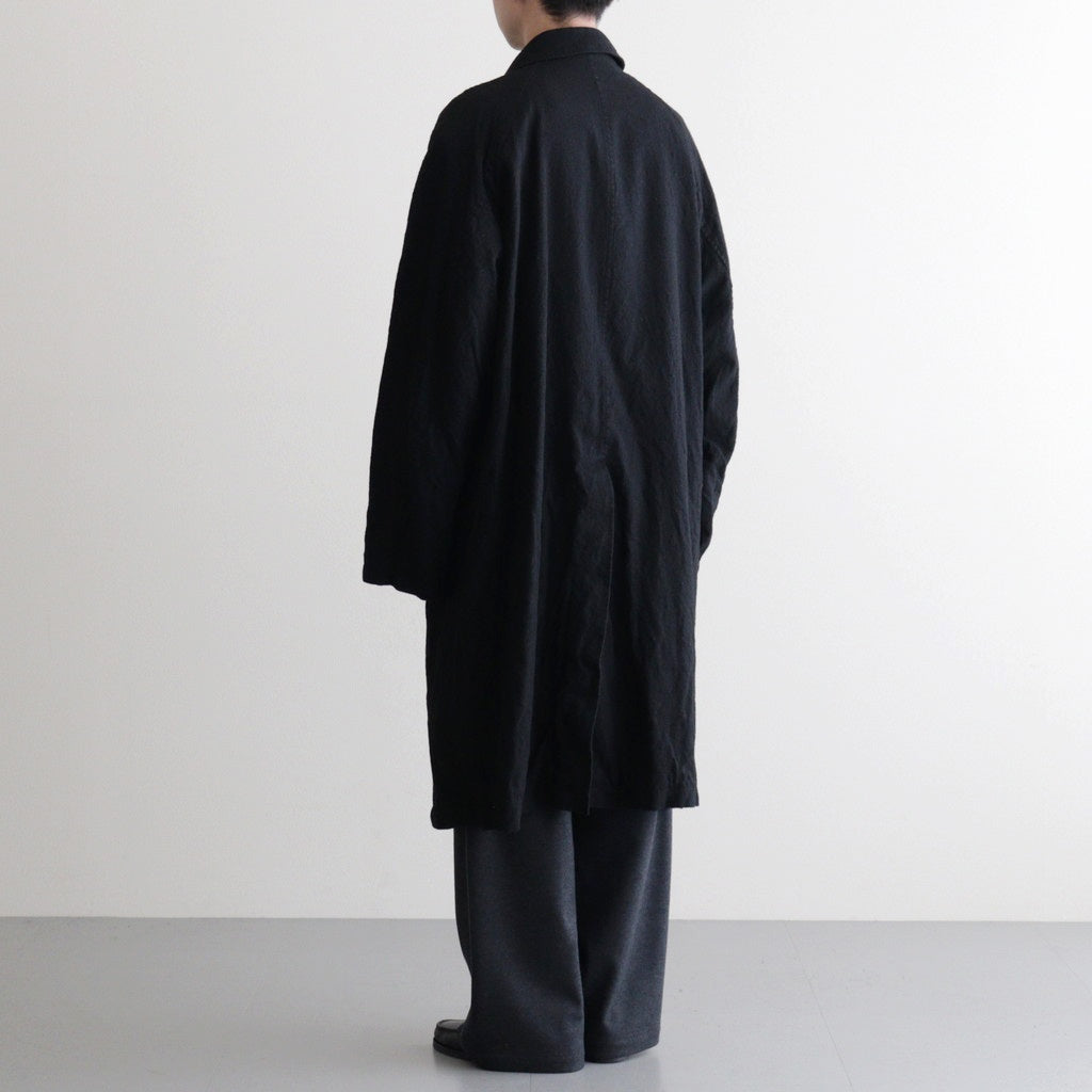 ウールサージ 製品縮絨コート #BLACK [HP-C101-051]