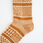 MULTI JACQUARD CREW SOCKS #IVORY/GOLD [R1337-AW25]