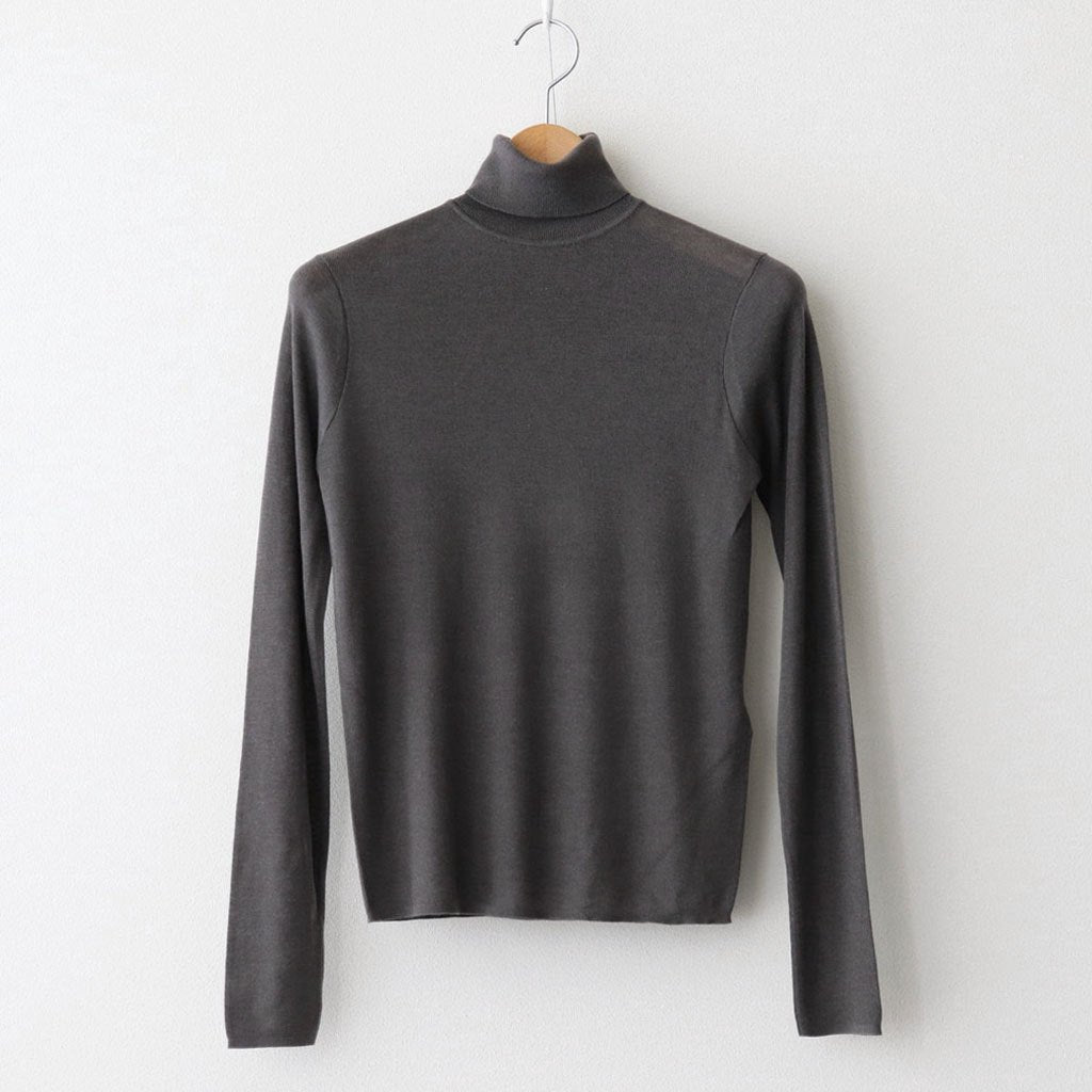 TENCEL SILK CIRCULER RIB TURTLENECK SWEATER #CHARCOAL GRAY(004) [KRAGGW0703]
