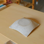 スクエア皿 小 貫入 #ターコイズ流し