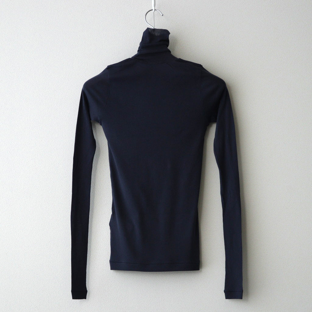 HIGH GAUGE SHEER RIB TURTLE NECK L/S TEE #NAVY [A00T02HF]