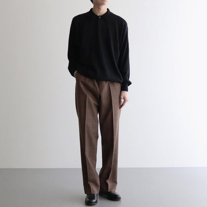 BLUEFACED WOOL CHECK SLACKS #BROWN CHECK [A24AP02CB]