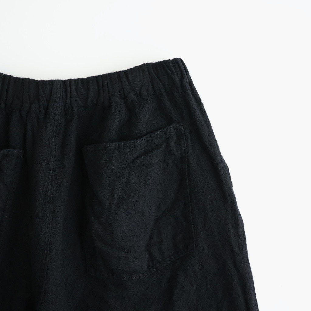 ウールサージ 製品縮絨 イージーパンツ #BLACK [HR-P020-051]