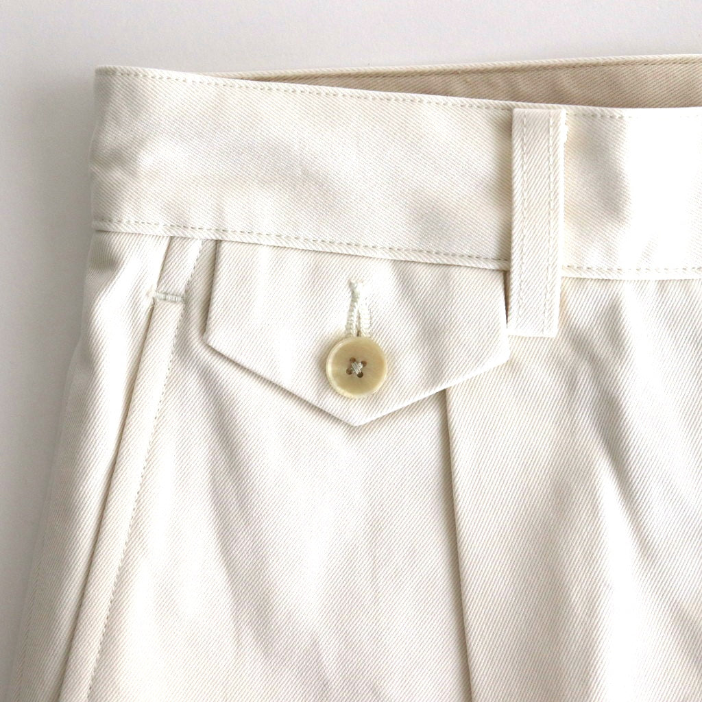 WASHED FINX CHINO ONE-TUCK PANTS #IVORY WHITE [A25SP05FC]
