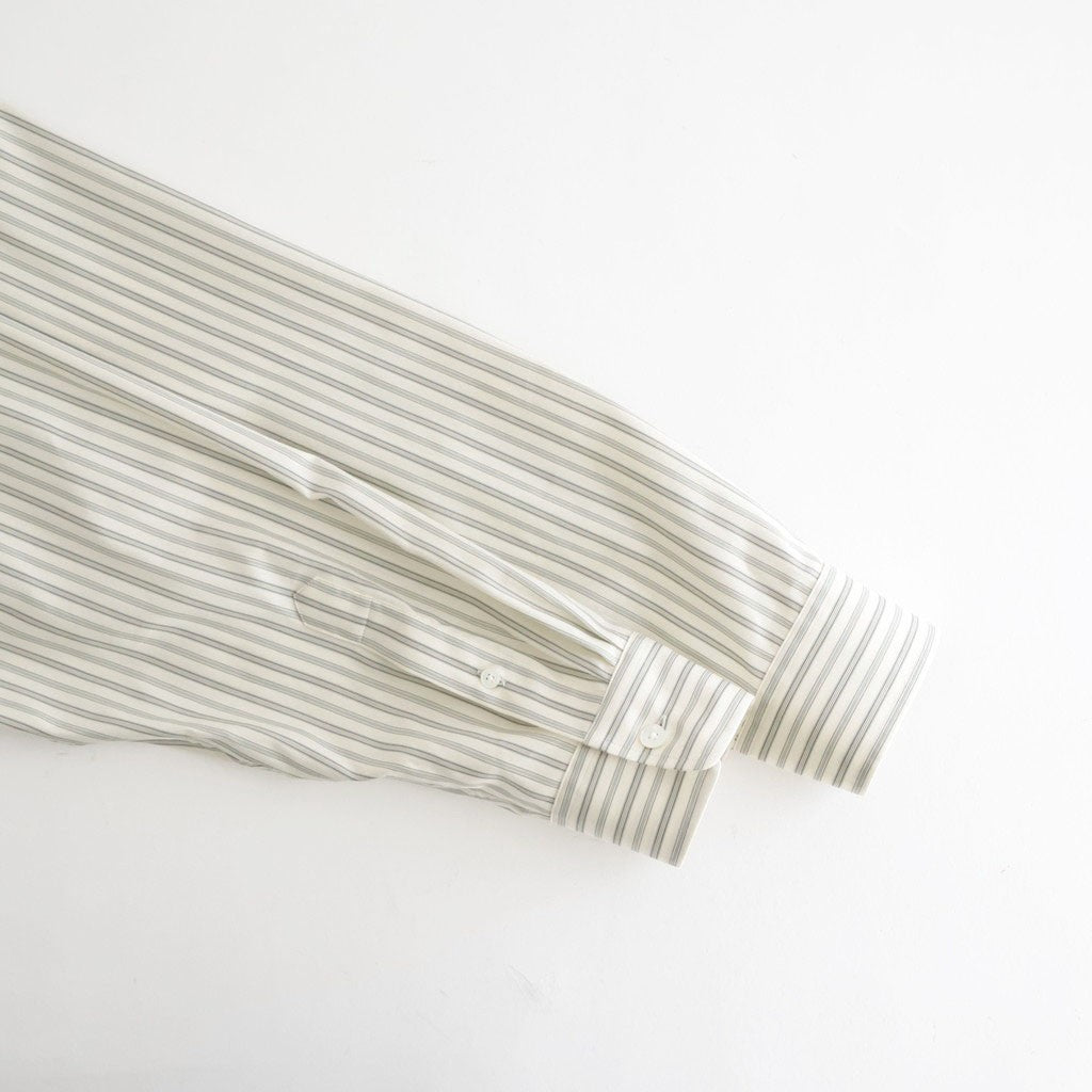 COTTON SILK STRIPE SHIRT #LIGHT GRAY STRIPE [A26AS01CS]