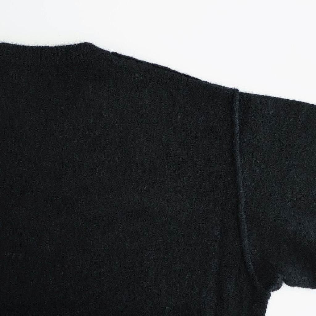 WOOL/ALPACA KNIT CREW NECK LS #BLACK [ST.1294]