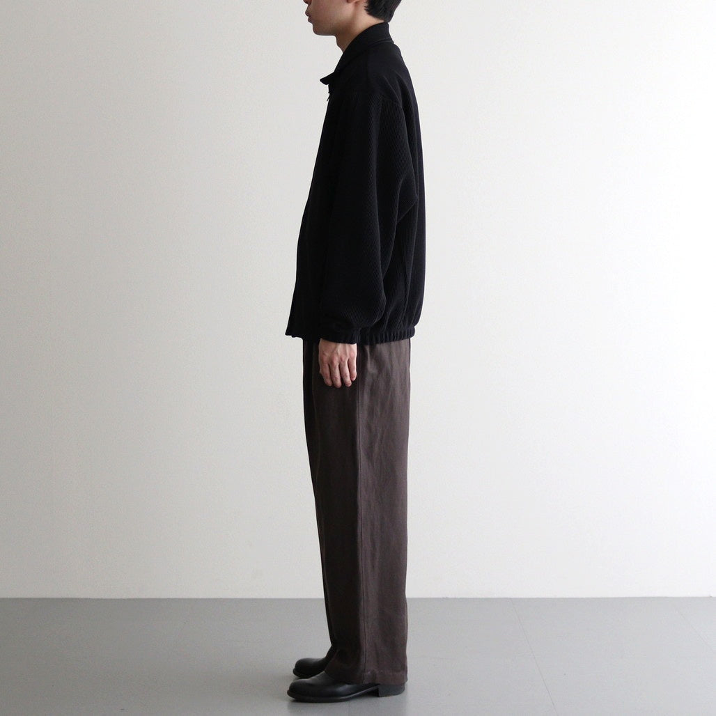 GRADATION PLEATS TWIST SLEEVE ZIP JACKET #BLACK [ST.1126]