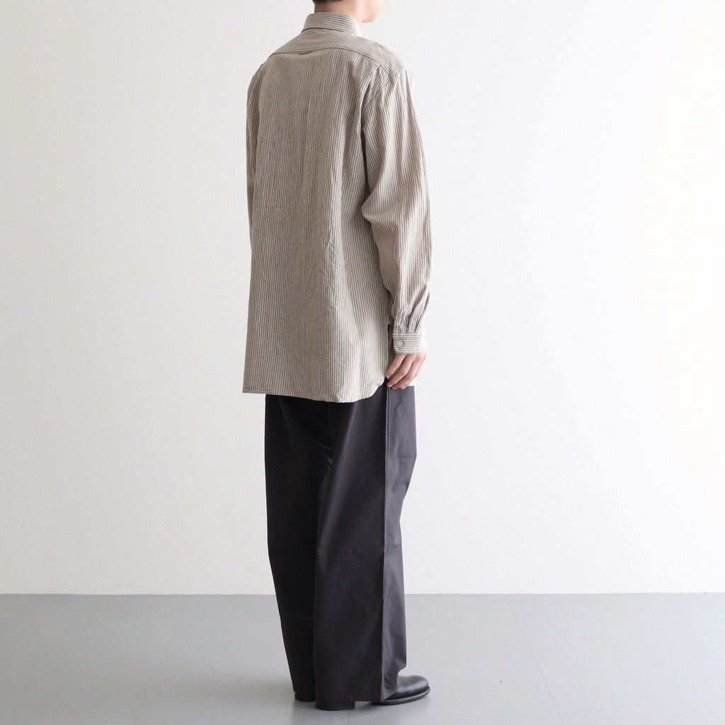 BUTTON SHIRT PULLOVER #brown-st [45110]