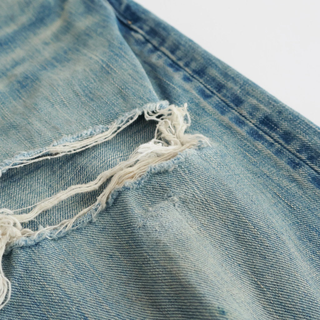 DESTRESSED MODERN DENIM WIDE CUT #FADED INDIGO [26440430]