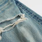 DESTRESSED MODERN DENIM WIDE CUT #FADED INDIGO [26440430]