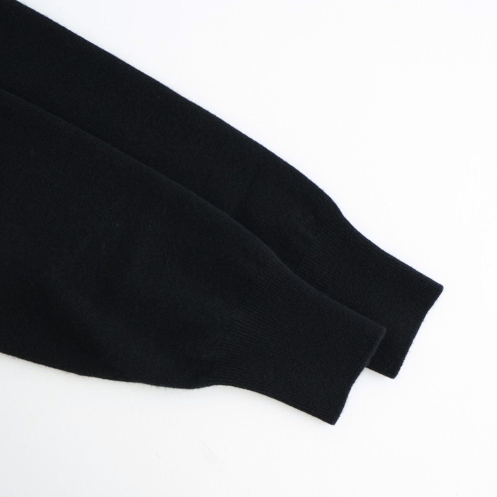 EXTRA FINE WOOL KNIT POLO LS #BLACK [ST.1477]