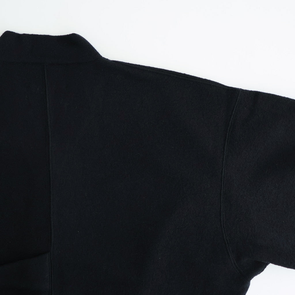 EXTRA FINE WOOL KNIT TUCKED CARDIGAN #BLACK [ST.1298]
