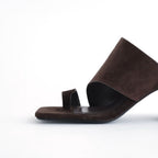 Square Suede Sandals #D/BRN [12611026]