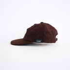 ウールヘリンボーン生地縮絨×レザー キャップ #BURGUNDY [HR-K601-051]
