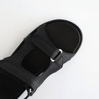 SOFT LEATHER DOUBLE STRAP SANDALS #BLACK [A26SS12QD]