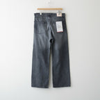 Selvage Denim Five Pocket Wide Straight Pants #BLACK LIGHT FADE [GU263-40059LB]