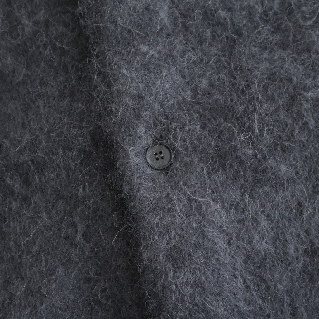 GARMENT-DYED BABY ALPACA FUR KNIT CREW-NECK CARDIGAN #DARK GRAY [A26AC01BA]