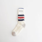 COARSE RIBBED OLDSCHOOL CREW SOCKS #NAVY/D.RED [R1255-AW25]