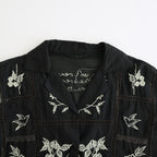 Embroidery Patchwork Shirts #BLK [12610428]