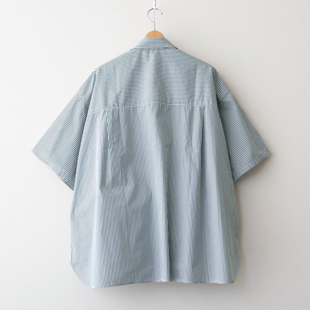 CORPORATE UNIFORM S/S SHIRT #GREEN STRIPE [FSC261-50103B]