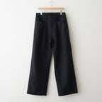DOUBLE WEAVE COTTON ONE TUCK WIDE PANTS #BLACK [ST.1398]