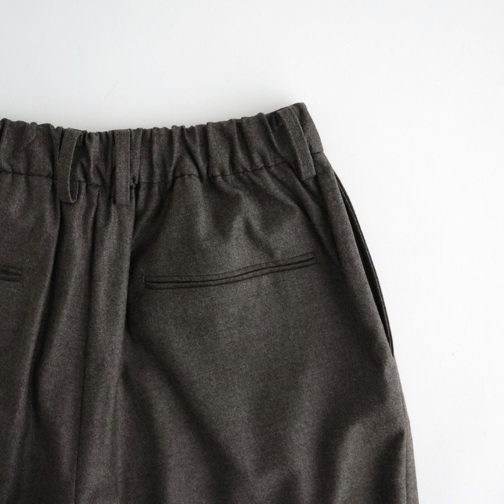 EXTRA FINE WOOL EASY LONG WIDE TROUSERS #CHARCOAL BROWN [ST.1612]