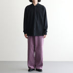 HIGH TWIST WOOL KNIT SHIRT CARDIGAN #CHARCOAL [A26AC01CK]