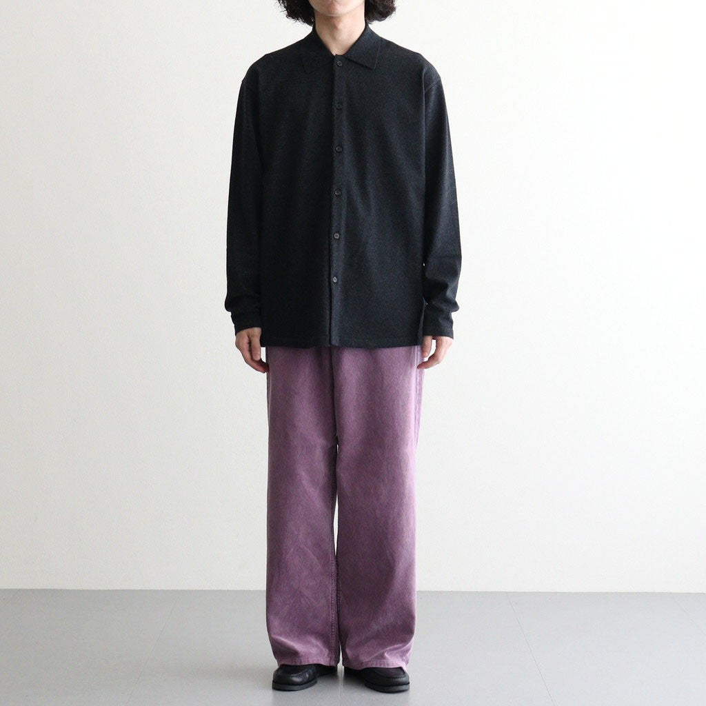 HIGH TWIST WOOL KNIT SHIRT CARDIGAN #CHARCOAL [A26AC01CK]