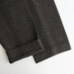ALPACA WOOL SILK TWEED SLACKS #GRAY BROWN HAIRLINE [A25AP04LS]