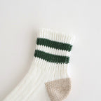 O.S. RIBBED ANKLE SOCKS #WHITE/IVY GREEN [R1404-SS26]