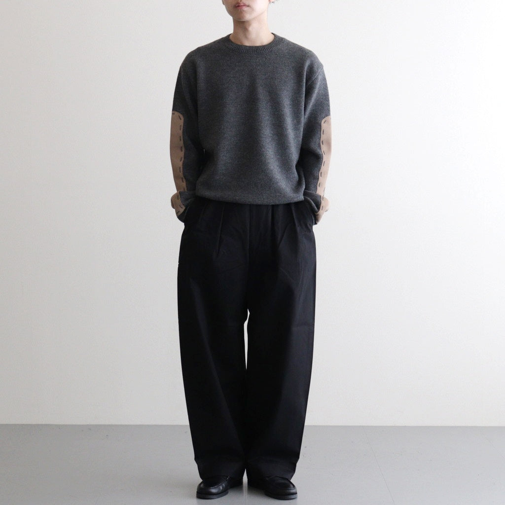 綿サテンストレートパンツ #BLACK [HP-P025-051]