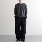 綿サテンストレートパンツ #BLACK [HP-P025-051]