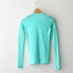 SUPER HIGH GAUGE SHEER RIB L/S TEE #AQUA GREEN [A00T01HF]